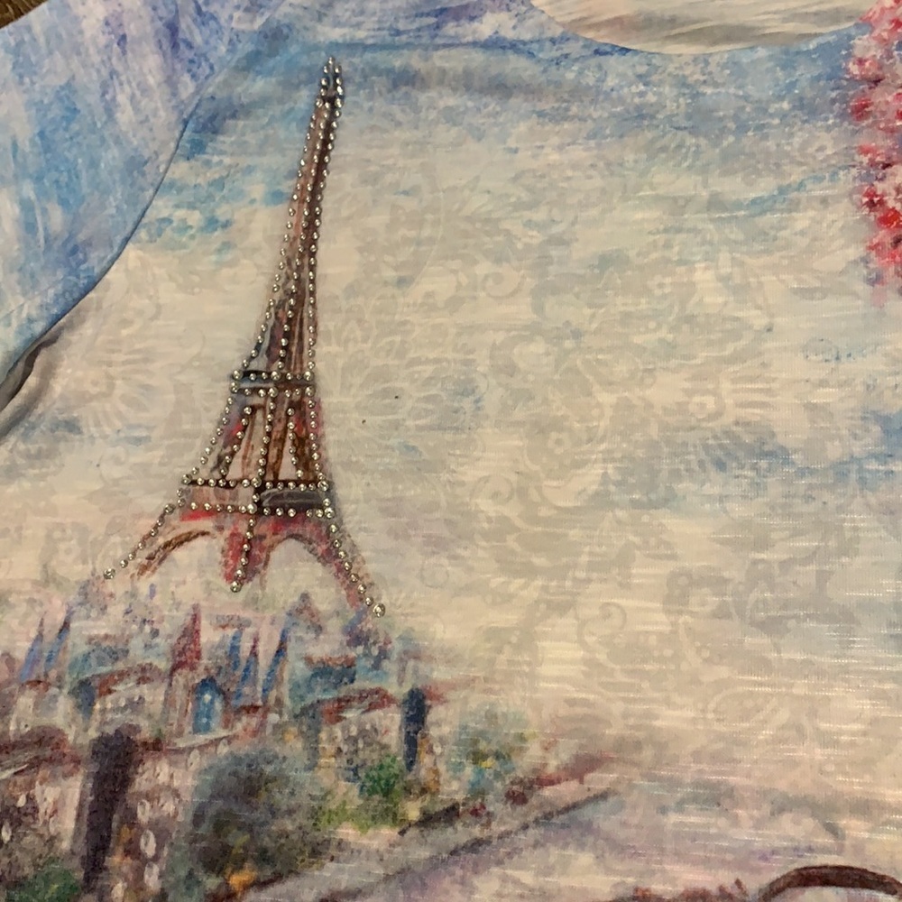 Christopher & Banks Petite Paris Short Sleeve Tee Shirt - Picture 5 of 6